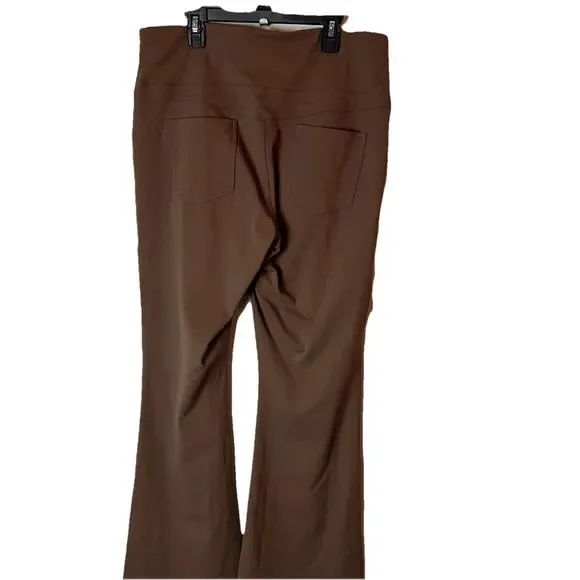 NWT Halara Womens Flare Yoga Leggings Brown With Pockets Size 1XL - Picture 3 of 7